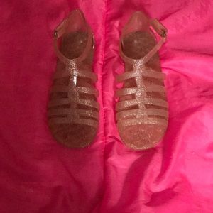 Gold glitter sandals